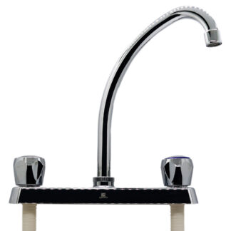 MEZCLADORA DE PLÁSTICO PARA LAVATRASTOS MANIJA CROMADA